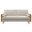 Kellan Heathered Fabric Upholstered Sofa In Walnut and Heathered Weave Ivory