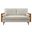 Kellan Heathered Weave Fabric Loveseat In Walnut and Heathered Weave Ivory