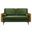Kellan Performance Velvet Loveseat In Walnut and Moss Green