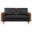 Kellan Vegan Leather Loveseat In Walnut and Black