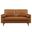 Kellan Vegan Leather Loveseat In Walnut and Tan