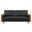 Kellan Vegan Leather Sofa In Walnut and Black