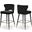 Kelly Velvet Stool Set of 2 In Black