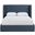 Kendall Linen Textured Fabric Upholstered Full Bed In Navy