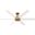Kennicott 60 Inch Energy Star Damp Rated Ceiling Fan and Handheld Remote In Luxe Gold and Fresh White
