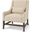 Kensington Cream Upholstered With Medium-Brown Solid Wood Accent Chair