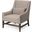 Kensington Linen Fabric and Wood Accent Chair In Beige