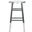 Kenzie Silver Dipped Counter Stool in Grey and Silver
