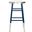 Kenzie Silver Dipped Counter Stool in Navy and Silver