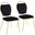 Keyhole Dining Chair Set of 2 in Gold Metal and Black Velvet