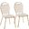 Keyhole Dining Chair Set of 2 in Gold Metal and Green Velvet
