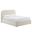 Keynote Performance Velvet Curved King Platform Bed In Alabaster