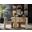 Kliff 34 Inch Travertine Look Bistro Table Set In Natural