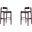 Klismos Barstool in Black and Dark Walnut (Set of 2)