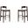 Klismos Barstool in Camel and Dark Walnut (Set of 2)