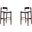 Klismos Barstool in Ivory and Dark Walnut (Set of 2)
