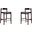 Klismos Counter Stool in Black and Dark Walnut (Set of 2)