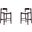Klismos Counter Stool in Ivory and Dark Walnut (Set of 2)