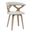 Klyne Wooden Dining Chair with Washed Walnut Frame In Light Grey