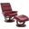 Knight Manual Reclining Swivel Chair and Ottoman In Rouge