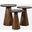 Knox Mid-Century Modern Solid Hardwood Round Accent Tables Set of 3 In Chestnut