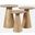 Knox Mid-Century Modern Solid Hardwood Round Accent Tables Set of 3 In Natural