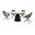 Knox Penny 5 Piece Dining Set with Stone Top and Upholstered Swivel Chairs In Brown