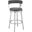 Kobe 26 Inch Counter Height Swivel Bar Stool In Brushed Stainless Steel Finish and Gray Faux Leather