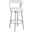 Kobe 26 Inch Counter Height Swivel Bar Stool In Brushed Stainless Steel Finish and White Faux Leather