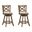 Kodi Swivel Counter Height Bar Stool Set of 2 In Sepia Brown and Grey