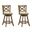 Kodi Swivel Counter Height Bar Stool Set of 2 In Sepia Brown and Light Scone