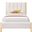 Kona Polyester Fabric Twin Bed In Cream