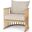 Kopari Beige Fabric With Light Brown Wood Accent Chair