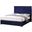 Kressa Velour Fabric Tufted Eastern King Platform Bed In Blue