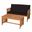 Kyushu Table and Loveseat In Black and Natural