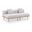 Laguna 71 Inch Fabric Upholstered 2 Piece Outdoor Patio Modular Loveseat In Beige and Natural