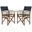Laguna Teak and Navy Director Chair Set of 2
