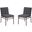 Lahni Boucle Fabric Dining Chair with Black Iron Legs Set of 2 In Dark Gray