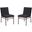 Lahni Fabric Dining Chair with Black Iron Legs Set of 2 In Black Boucle