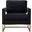 Lake Accent Chair In Black Performance Fabric With Brushed Gold Metal Base