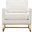Lake Accent Chair In White Performance Fabric With Brushed Gold Metal Base