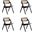 Lambinet Folding Dining Chair In Black And Natural Cane Set of 4