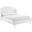 Lana Queen Performance Velvet Wingback Platform Bed In White