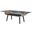 Landon 47 Inch Coffee Table with Glass Marble Texture Top and Bent Wood Design In Black