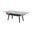 Landon 47 Inch Coffee Table with Glass Marble Texture Top and Bent Wood Design In Gray