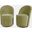 Landon Upholstered Swivel Dining Chair Set of 2 In Green