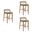 Landyn 26 Inch Counter Height Barstool Set of 3 In Grey and Amber Glow