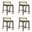 Landyn 26 Inch Counter Height Barstool Set of 4 In Ecru and Sepia Brown