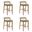 Landyn 26 Inch Counter Height Barstool Set of 4 In Grey and Amber Glow