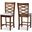 Lanier Modern And Contemporary Grey Fabric Upholstered Walnut Brown Finished 2-Piece Wood Counter Height Pub Chair Set